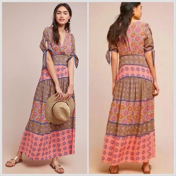 Anthropologie Eder tiered floral Maxi dress, 10. - Picture 7 of 8